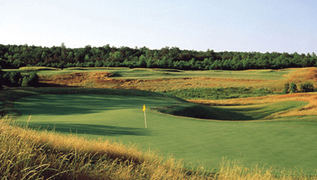 Close to Williamsburg, Virginia, Royal New Kent is set upon the low hills between Diascund Creek and the Chickahominy River. In 1997, Royal New Kent opened to outstanding reviews, including Golf Digest's highest honor, "Best New Upscale Public Course." Royal New Kent is mentioned in comparisons of Ballybunion in Ireland and Royal County Down in Northern Ireland, two of the finest golf courses in the world. The true spirit of golf has been recreated, and the Legends Group hopes you'll enjoy this tribute to course architecture of the old world. Equal to the standards set by the course, Royal New Kent has first-rate conveniences such as a full-service bar, dining and meeting rooms, practice facilities, and a pro shop.