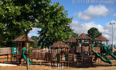 The renovation of Mid County Park, including the Kidsburg playground is well underway. Despite significant rains much progress has been made. The old Kidsburg structure was removed, and contractors have prepared the site and installation of the new playground structure is ongoing.